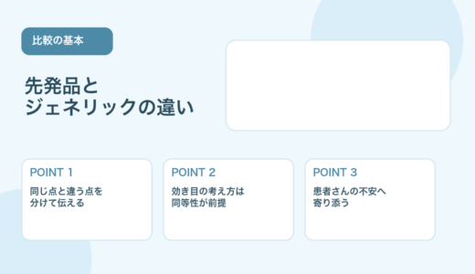 【比較表あり】先発医薬品とジェネリックの違い｜患者さんにどう説明する？