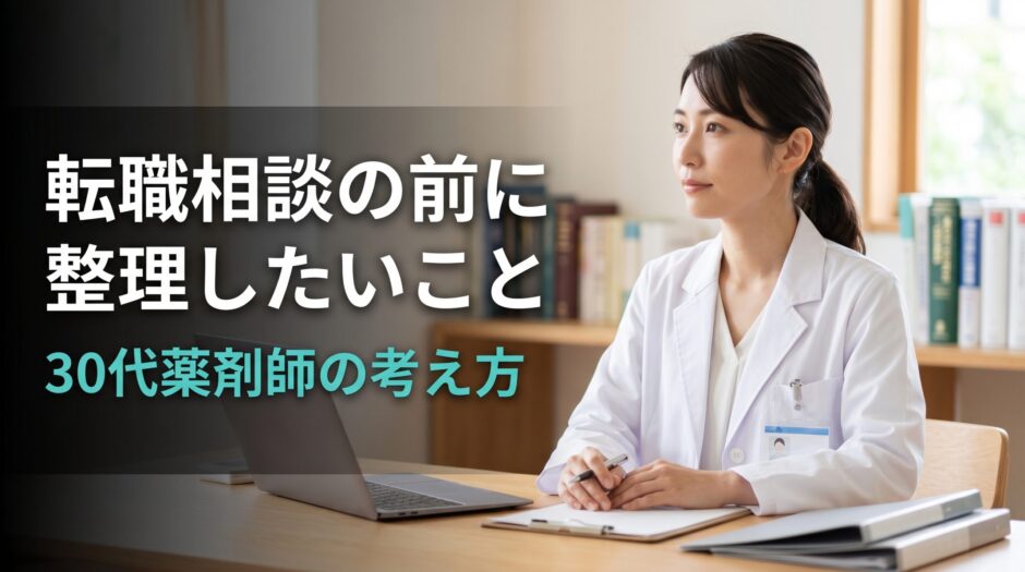 転職相談の前に整理したいこと｜30代薬剤師の考え方