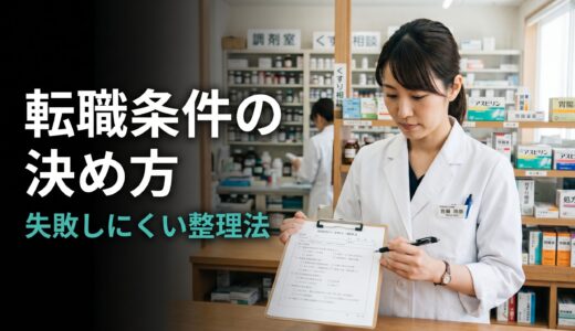 【薬剤師向け】転職条件の決め方｜30代が失敗しにくい整理法