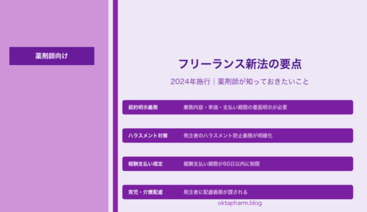 【2026年版】フリーランス新法の要点｜薬剤師が押さえておきたい4つのポイント