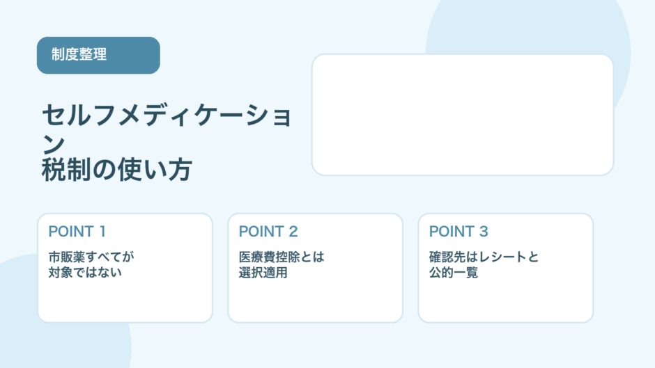 【2026年版】セルフメディケーション税制の使い方｜対象・控除額・注意点