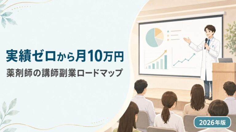 【2026年版】薬剤師が研修・セミナー講師として副収入を得る方法｜実績ゼロから月3〜10万円の作り方