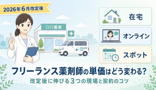 【2026年6月改定後】フリーランス・派遣薬剤師の単価と需要はどう変わるか｜伸びる現場3つ・契約交渉・案件選定のポイント