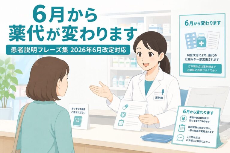【2026年6月改定】「なんで薬代が上がるの？」患者への説明フレーズ集｜窓口負担が変わる4つの理由と対応マニュアル