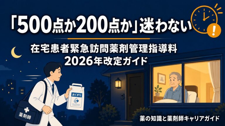 【2026年6月改定】在宅患者緊急訪問薬剤管理指導料｜500点・200点の算定要件と改定変更点を完全ガイド