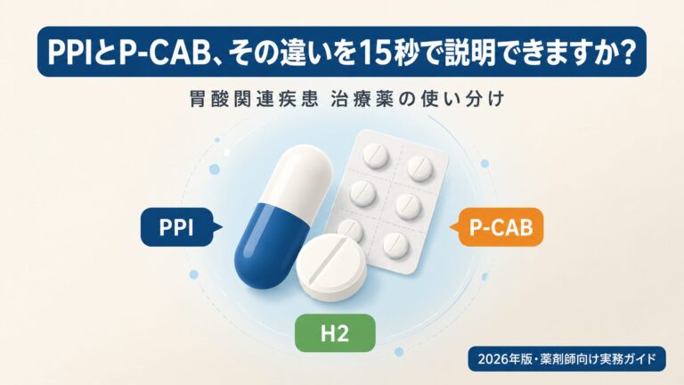 【比較表あり】PPI・P-CAB・H2ブロッカーの使い分け｜胃酸関連疾患治療薬の薬剤師向け実務ガイド【2026年版】