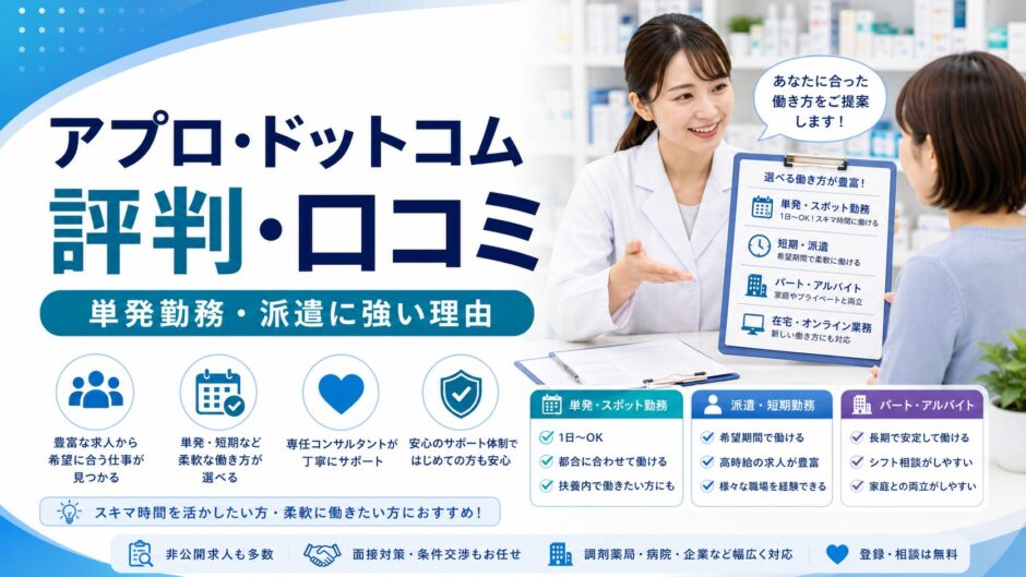 アプロ・ドットコム 評判・口コミ｜単発勤務・派遣に強い理由