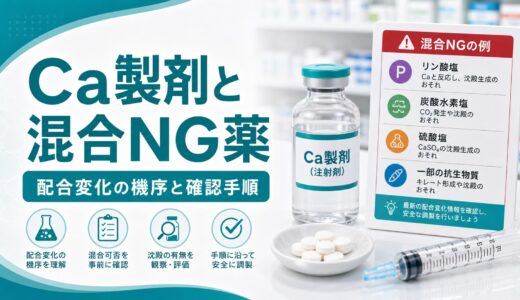 【一覧でわかる】Ca製剤と混合NG薬｜配合変化の機序と現場での確認手順