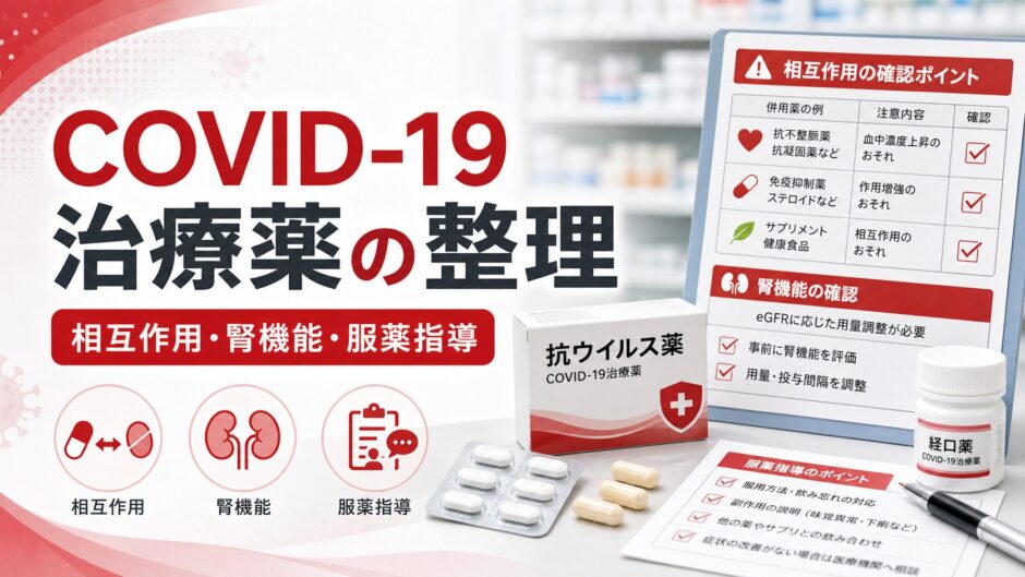 COVID-19治療薬の整理｜相互作用・腎機能・服薬指導