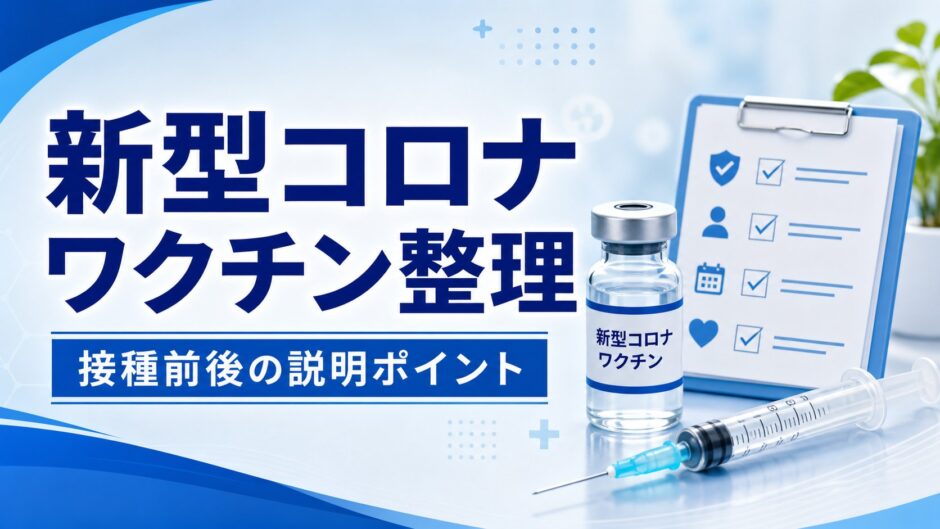 新型コロナワクチン整理｜接種前後の説明ポイント