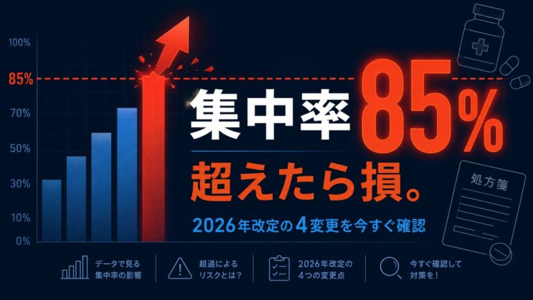 【2026年6月改定】集中率の計算方法と算定要件｜調剤基本料を左右する「85%の壁」と4つの改定変更点を完全ガイド