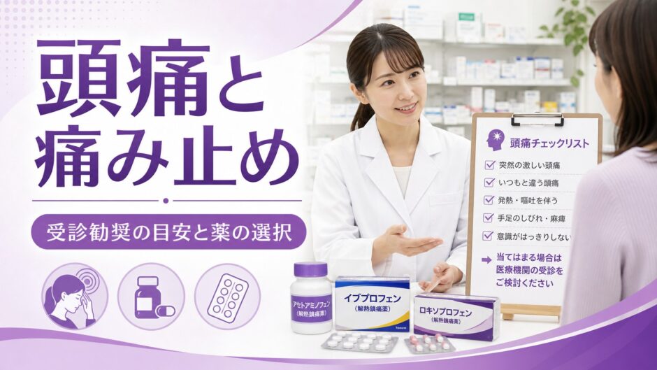 頭痛と痛み止め｜受診勧奨の目安と薬の選択