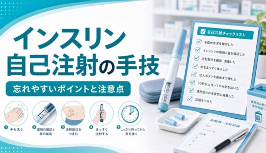 【手順表あり】インスリン自己注射の手技一覧｜忘れやすいポイントと注意点