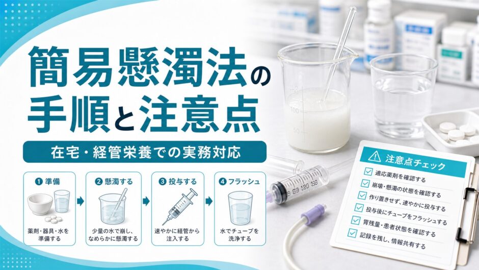 簡易懸濁法の手順と注意点｜在宅・経管栄養での実務対応