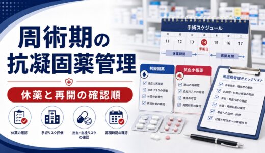 【薬剤師向け】周術期の抗凝固薬・抗血小板薬の休薬と再開｜確認順と注意点