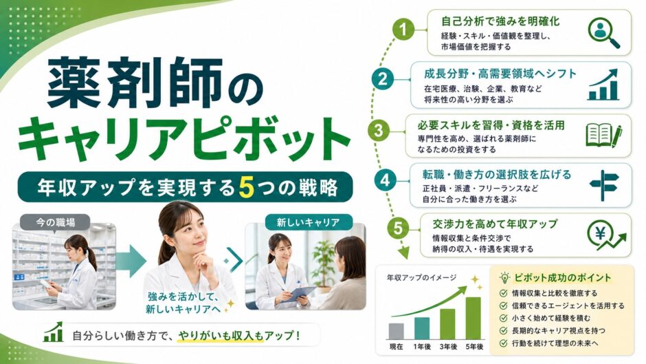 薬剤師のキャリアピボット｜年収アップを実現する5つの戦略