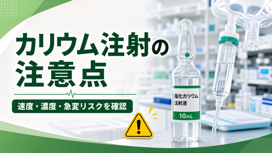 カリウム注射の注意点｜速度・濃度・急変リスクを確認