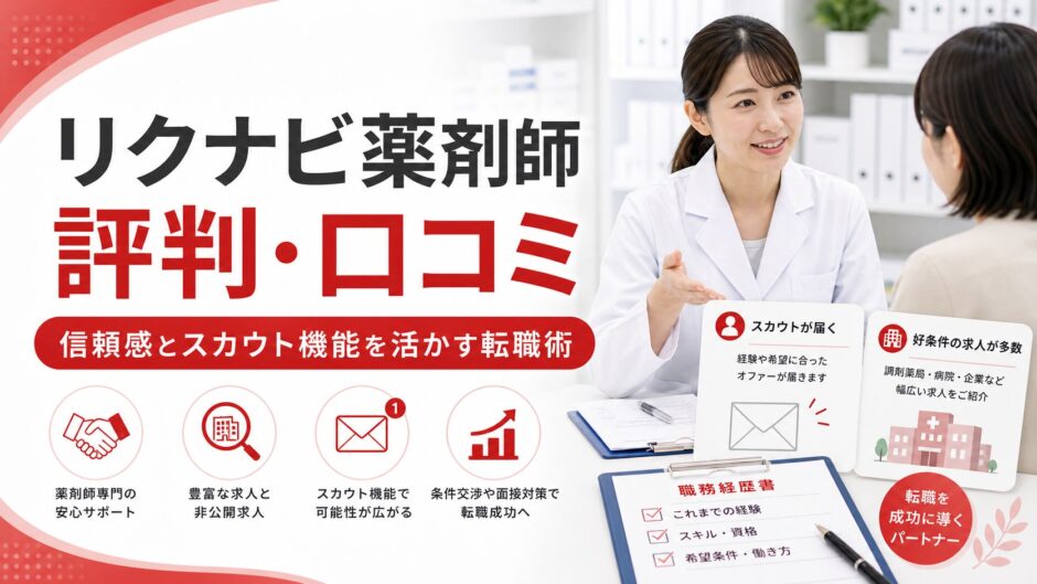 リクナビ薬剤師 評判・口コミ｜信頼感とスカウト機能を活かす転職術