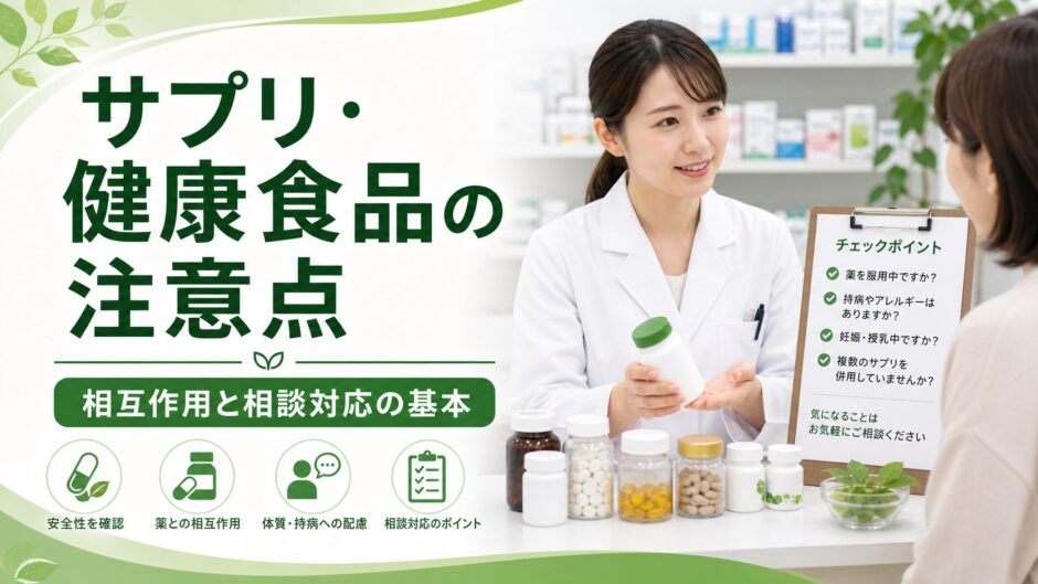 サプリ・健康食品の注意点｜相互作用と相談対応の基本
