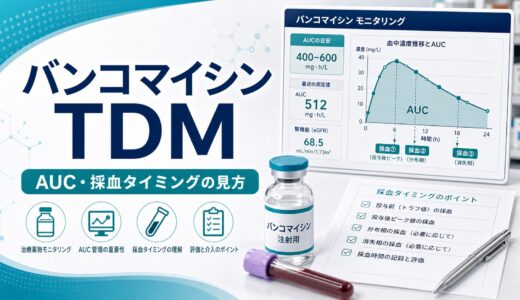 【薬剤師向け】バンコマイシンTDMの見方｜AUC・採血タイミング・トラフの考え方