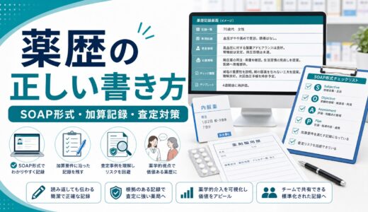 【薬剤師向け】薬歴の正しい書き方｜SOAP形式・加算記録・査定対策まで実務に役立つ完全ガイド