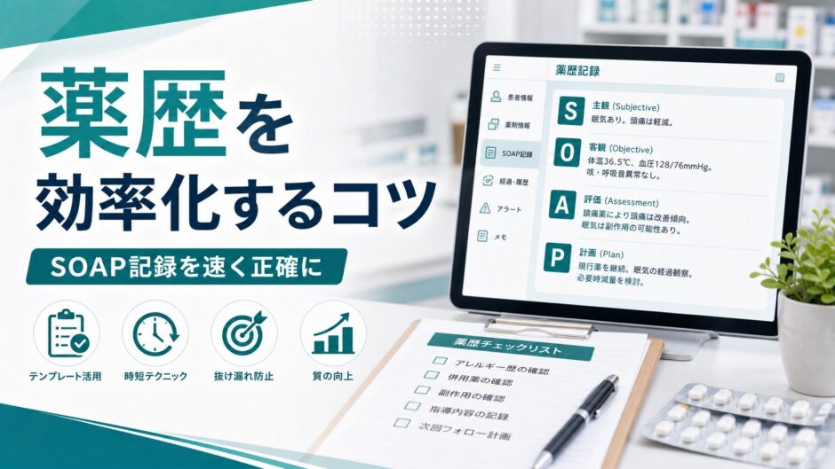 薬歴を効率化するコツ｜SOAP記録を速く正確に