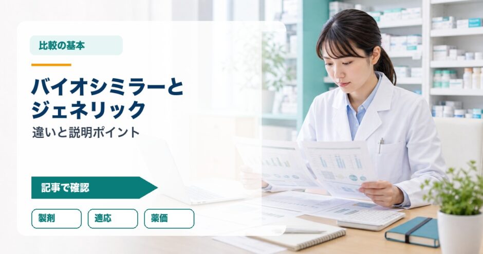 バイオシミラーと ジェネリック｜違いと説明ポイント