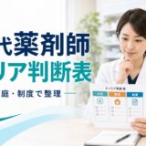 30代薬剤師キャリア判断表のアイキャッチ。年収・家庭・制度で整理する薬剤師の画像