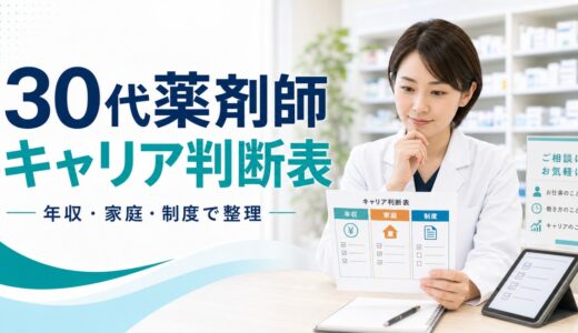【薬剤師向け】30代薬剤師のキャリア判断表｜年収・家庭・制度変化で転職前に整理すること