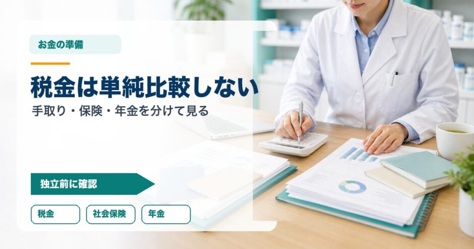 税金は単純比較しない｜手取り・保険・年金を分けて見る