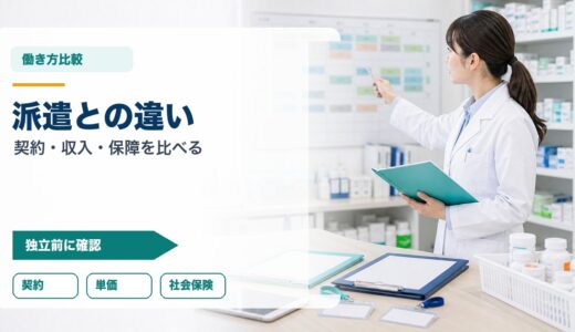 薬剤師のフリーランスと派遣の違い｜収入・社会保険・自由度を比較