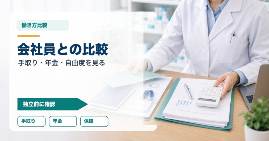 会社員との比較｜手取り・年金・自由度を見る
