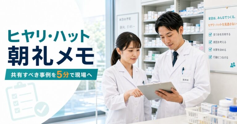 薬局ヒヤリ・ハット事例の朝礼メモ｜共有すべき事例を5分で現場に落とす方法