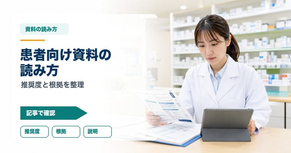 患者向け資料の 読み方｜推奨度と根拠を整理