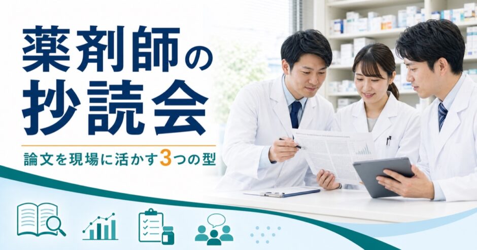 薬剤師の抄読会を表すアイキャッチ