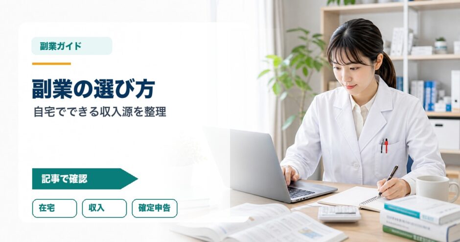 副業の選び方｜自宅でできる収入源を整理
