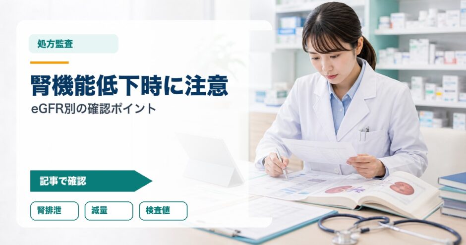 腎機能低下時に注意｜eGFR別の確認ポイント
