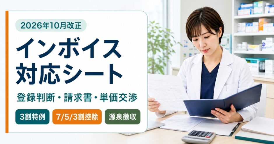 フリーランス薬剤師のインボイス対応シート