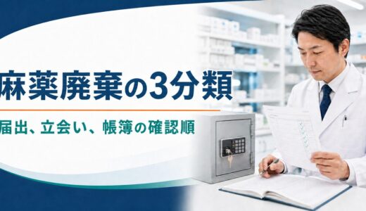 薬局の麻薬廃棄実務｜3分類で分かる届出、立会い、帳簿【2026年7月確認】