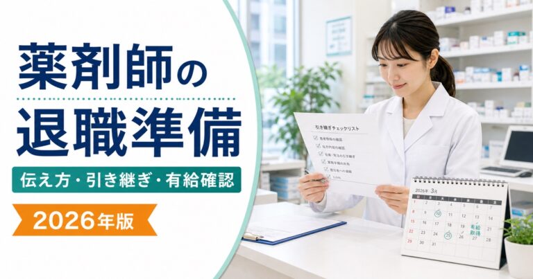 薬剤師の退職準備ガイド｜伝え方・引き継ぎ・有給確認を実務チェック表で整理【2026年版】