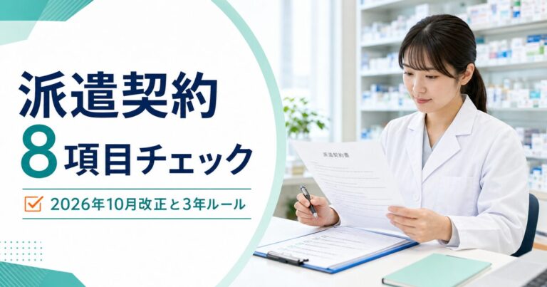派遣薬剤師の契約前確認シート｜2026年10月改正と3年ルールを8項目で点検