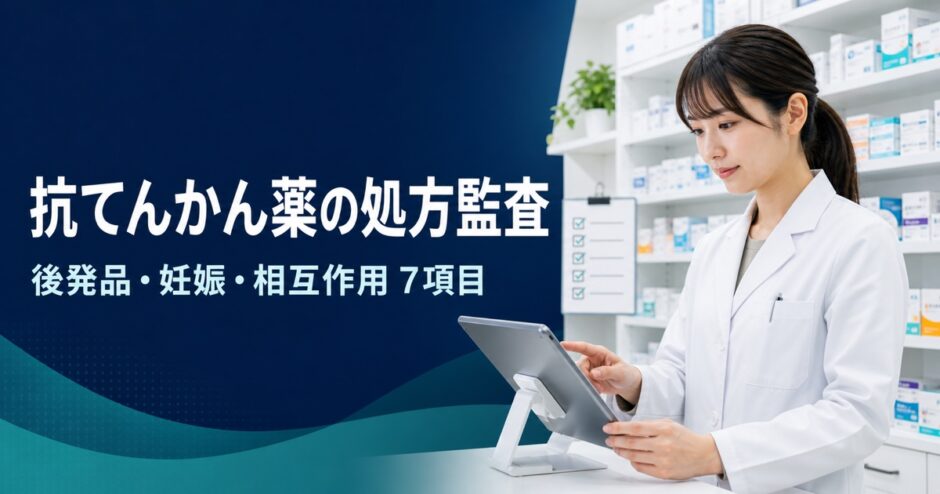 抗てんかん薬の処方を監査する薬剤師と確認7項目