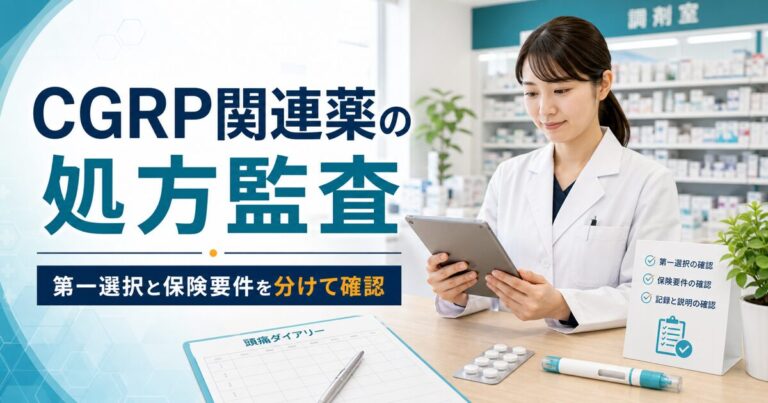 CGRP関連薬の処方監査｜第一選択推奨と保険要件を分けて確認する7項目【2026年版】