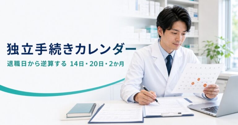 フリーランス薬剤師の独立手続きカレンダー｜退職日と開業日から14日、20日、2か月を逆算【2026年版】