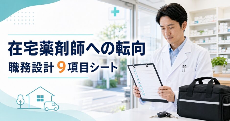 在宅薬剤師への転向前に職務設計9項目を確認する薬剤師