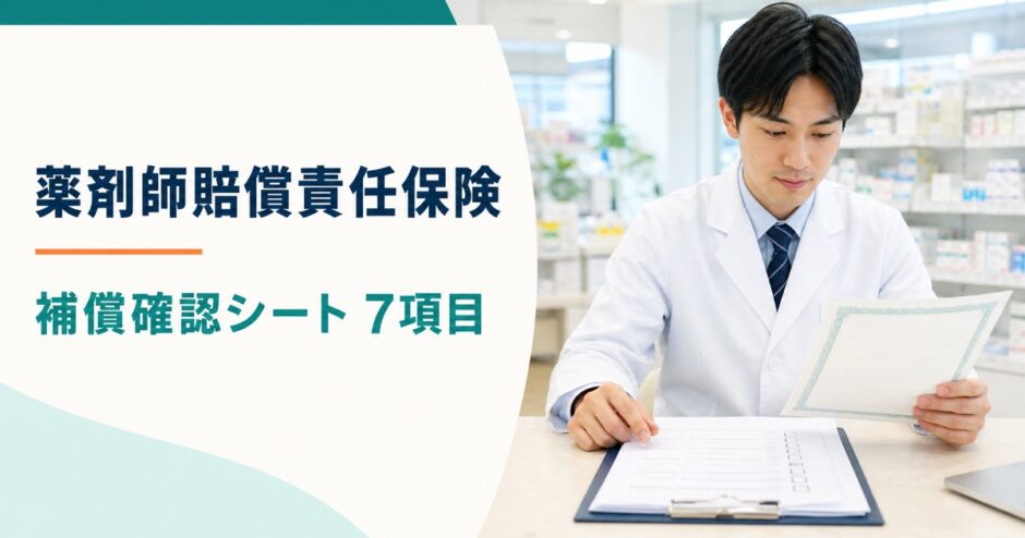 薬剤師賠償責任保険の補償確認シート7項目