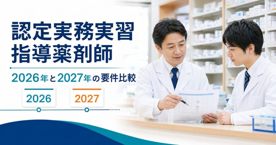認定実務実習指導薬剤師の2026年と2027年の要件比較