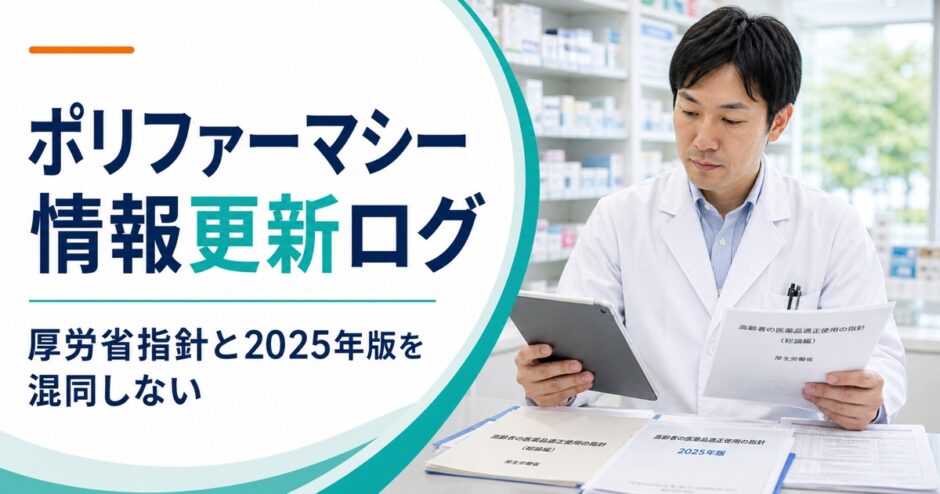 ポリファーマシー一次情報更新ログを確認する薬剤師