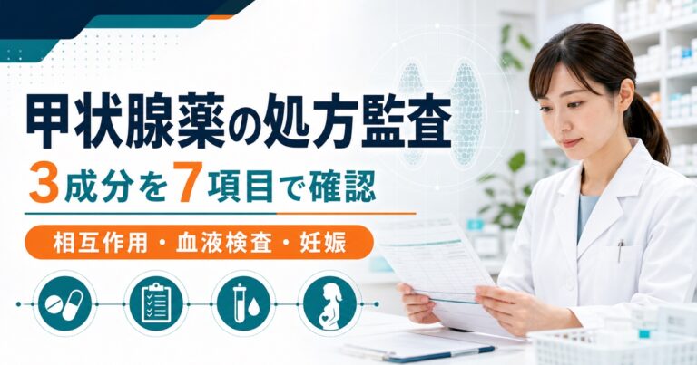 甲状腺薬3成分の処方監査｜レボチロキシン、チアマゾール、PTUを7項目で確認【2026年版】