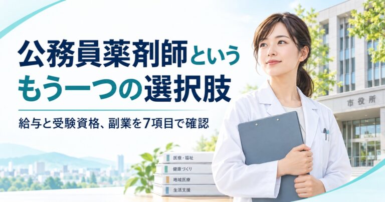 公務員薬剤師の検討シート｜給与と受験資格、副業を7項目で確認